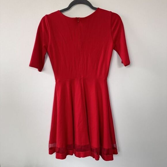 Lulu’s Sheer Factor Red Mesh Skater Dress - Picture 7 of 14